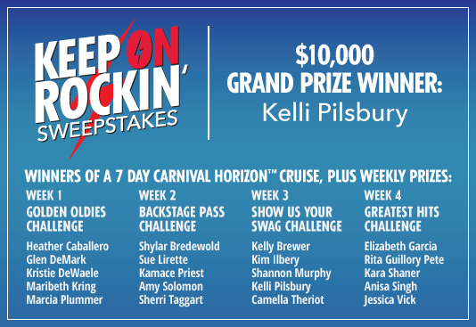 Keep On Rocklin' Sweepstakes Winners