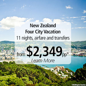 Auckland, Rotorua, Wellington and Queenstown from $2349*