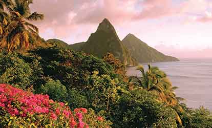 St. Lucia at sunset.