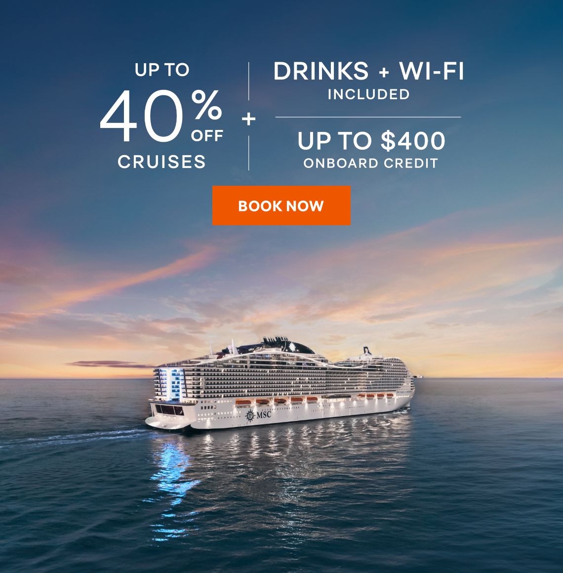 Up to 40% Off Cruises + Drinks & Wi‑Fi Included + Up to $400 Onboard Credit – Book Now