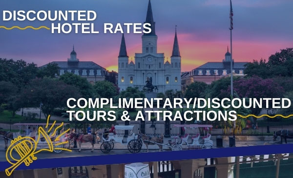 Discounted hotel rates, complimentary / discounted tours & attractions