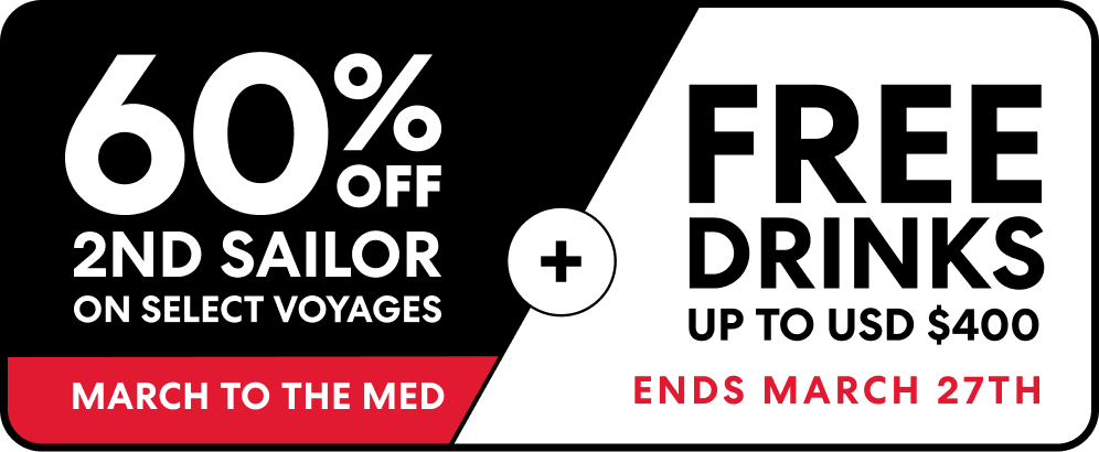 March to the Med: 60% off 2nd Sailor on select voyages