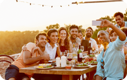 group of friends talking