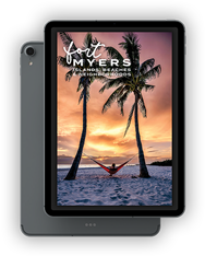An iPad with the Fort Myers Digital Visitors Guide